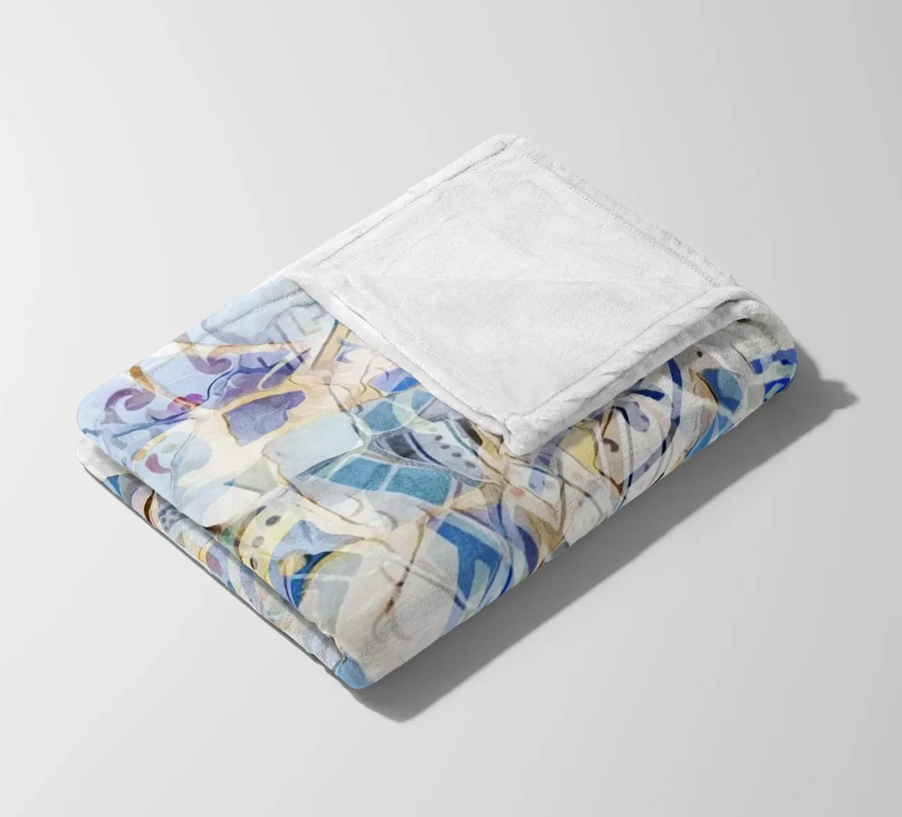 Mosaic of Barcelona 01 fleece blanket by amini54