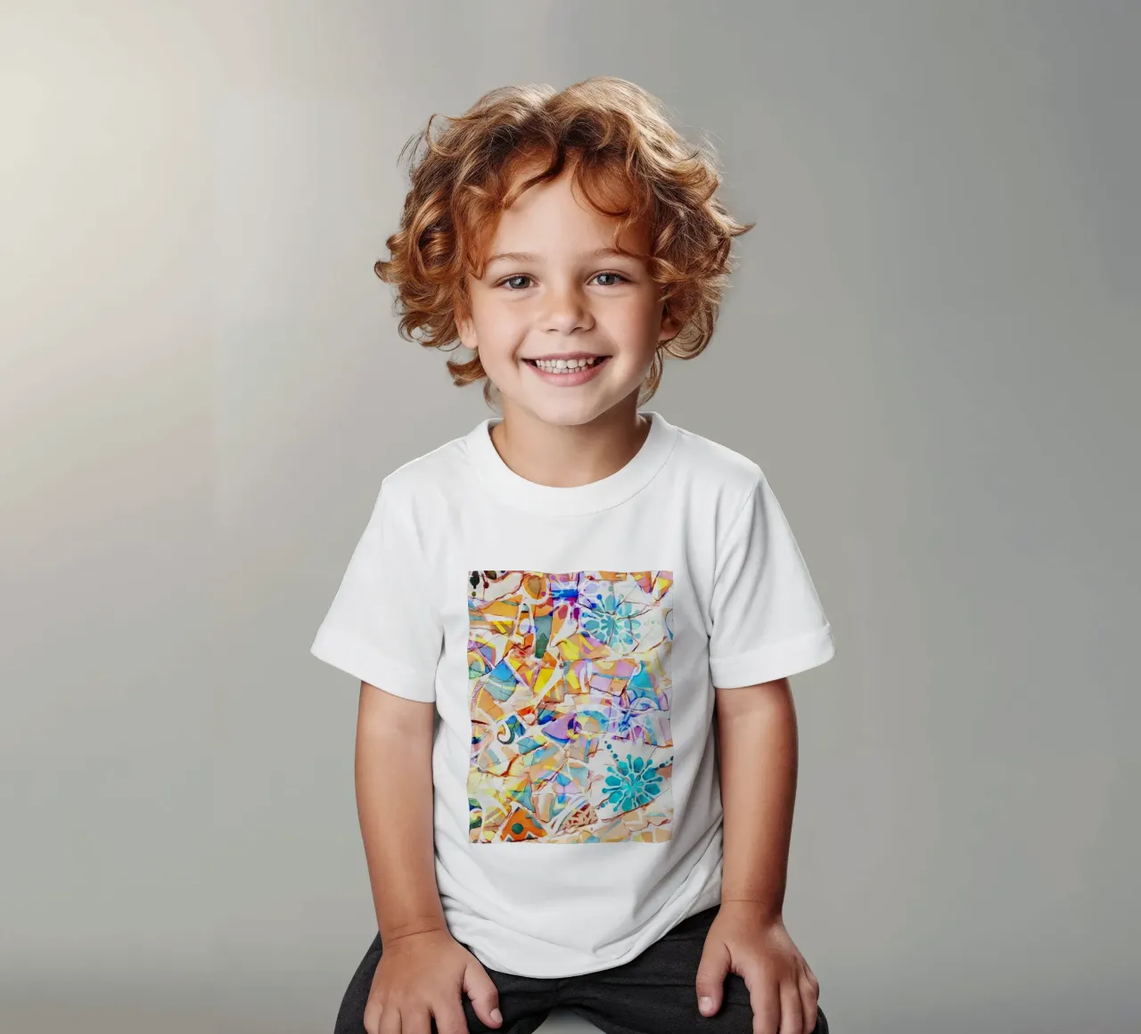 Mosaico di Barcellona 03 t-shirt bambini da amini54