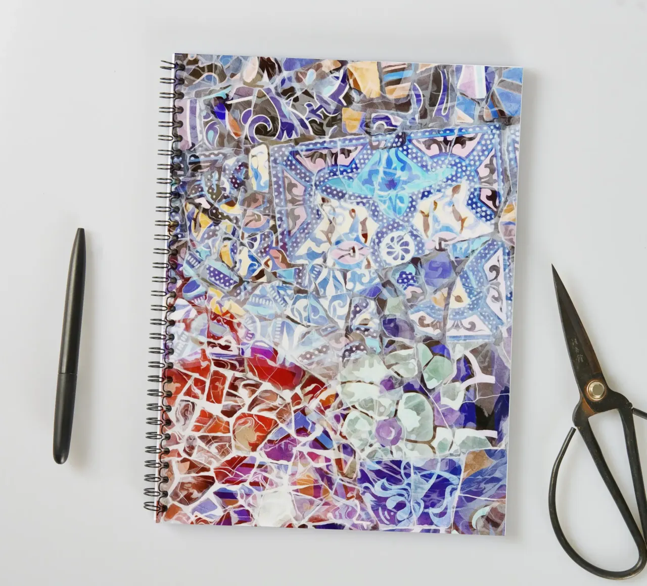 Mosaic of Barcelona 04 spiral notebook by amini54