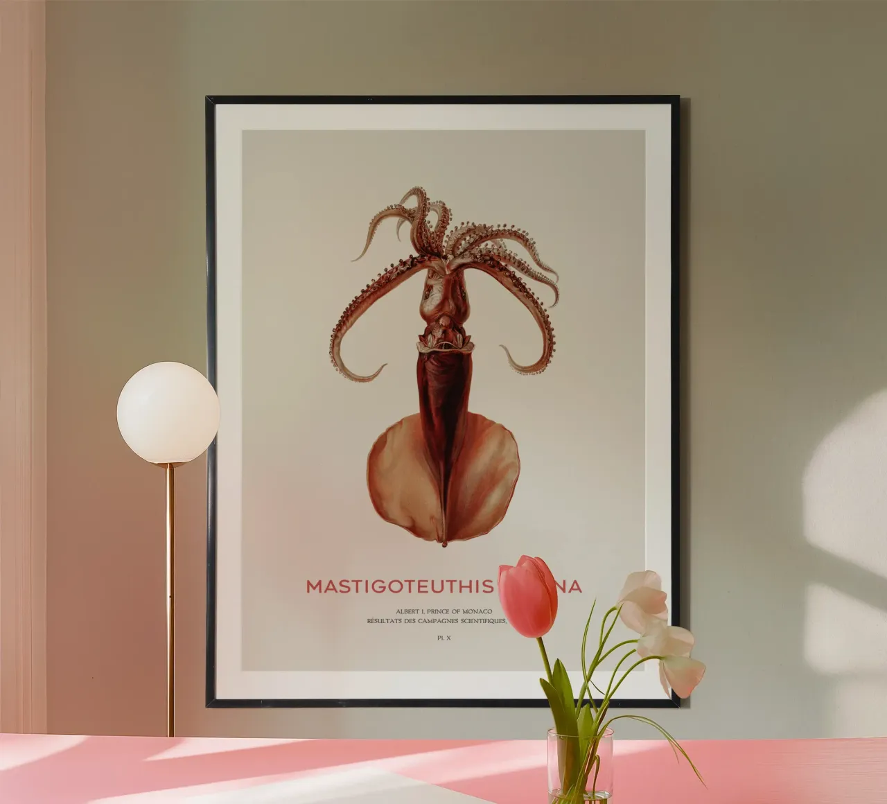 Calamaro di profondità o Mastigoteuthis Magna carta hahnemühle da Vintagrafica