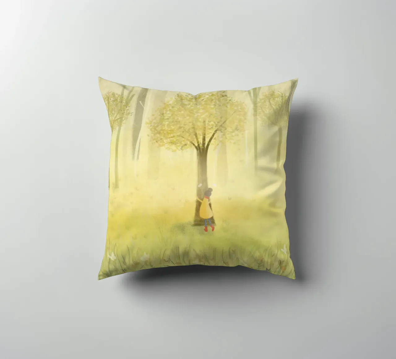 HUG A TREE Kissen von Inge Hauser Illustration