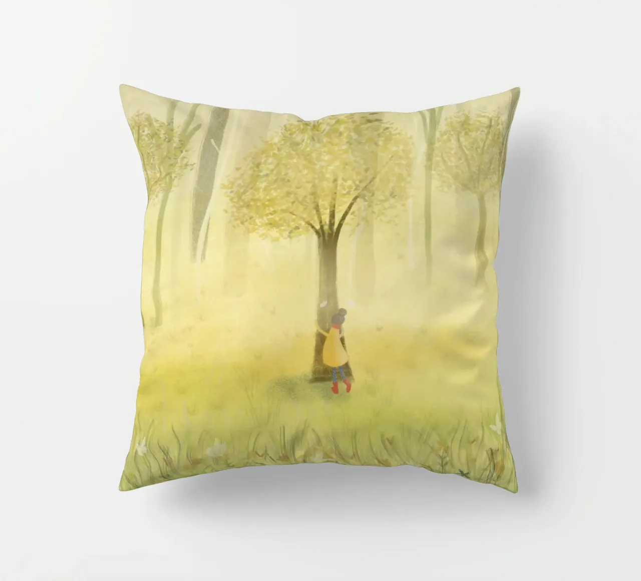 HUG A TREE Kissen von Inge Hauser Illustration