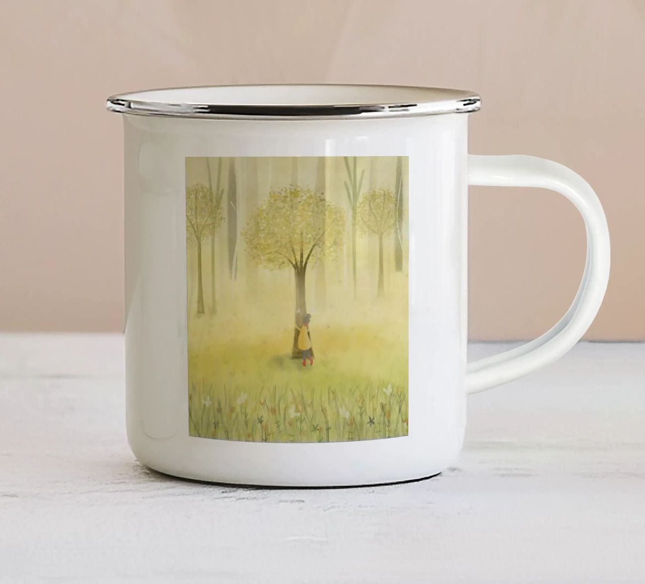 ABBRACCIARE UN ALBERO tazza in smalto da Inge Hauser Illustration