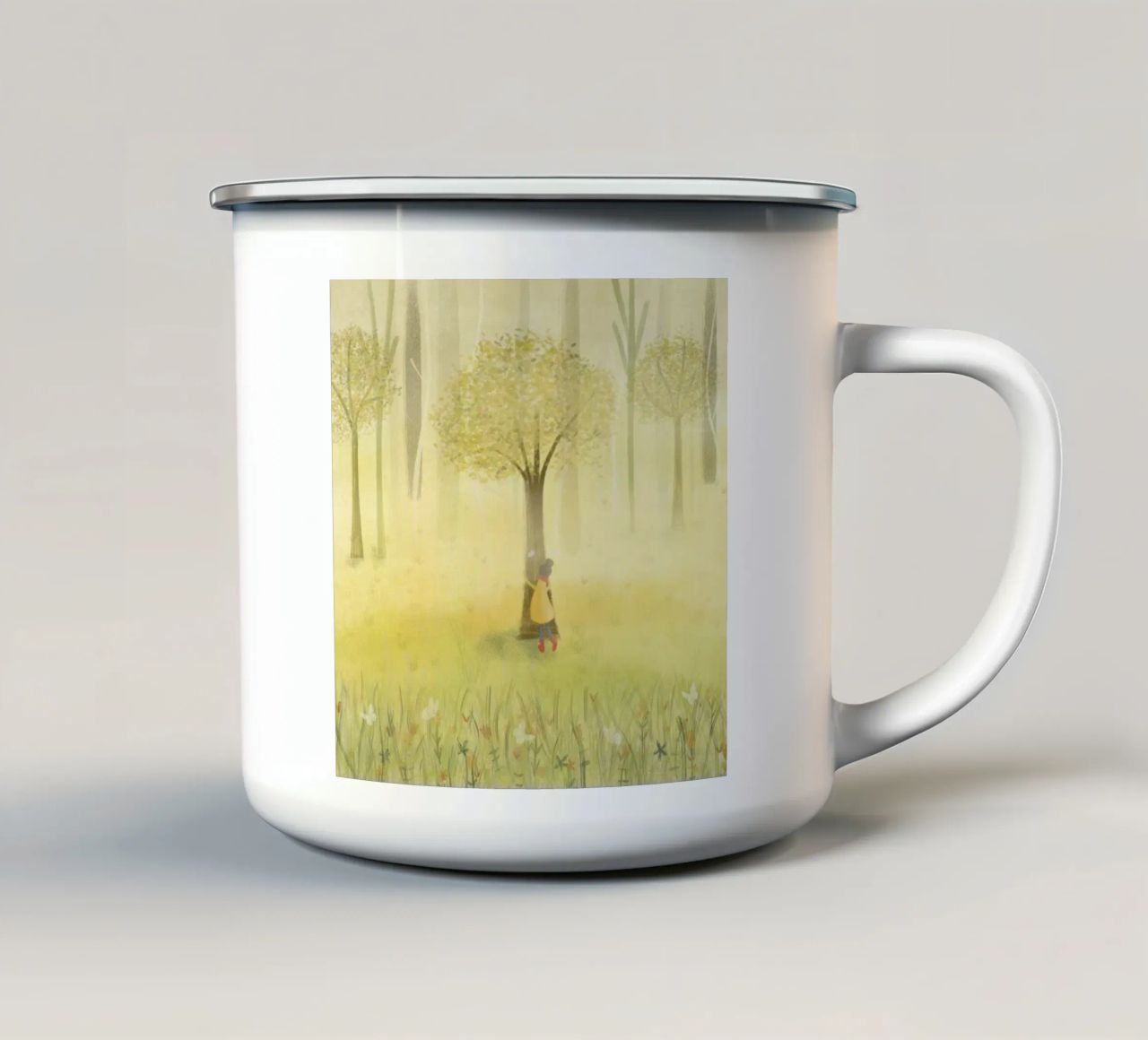 ABBRACCIARE UN ALBERO tazza in smalto da Inge Hauser Illustration