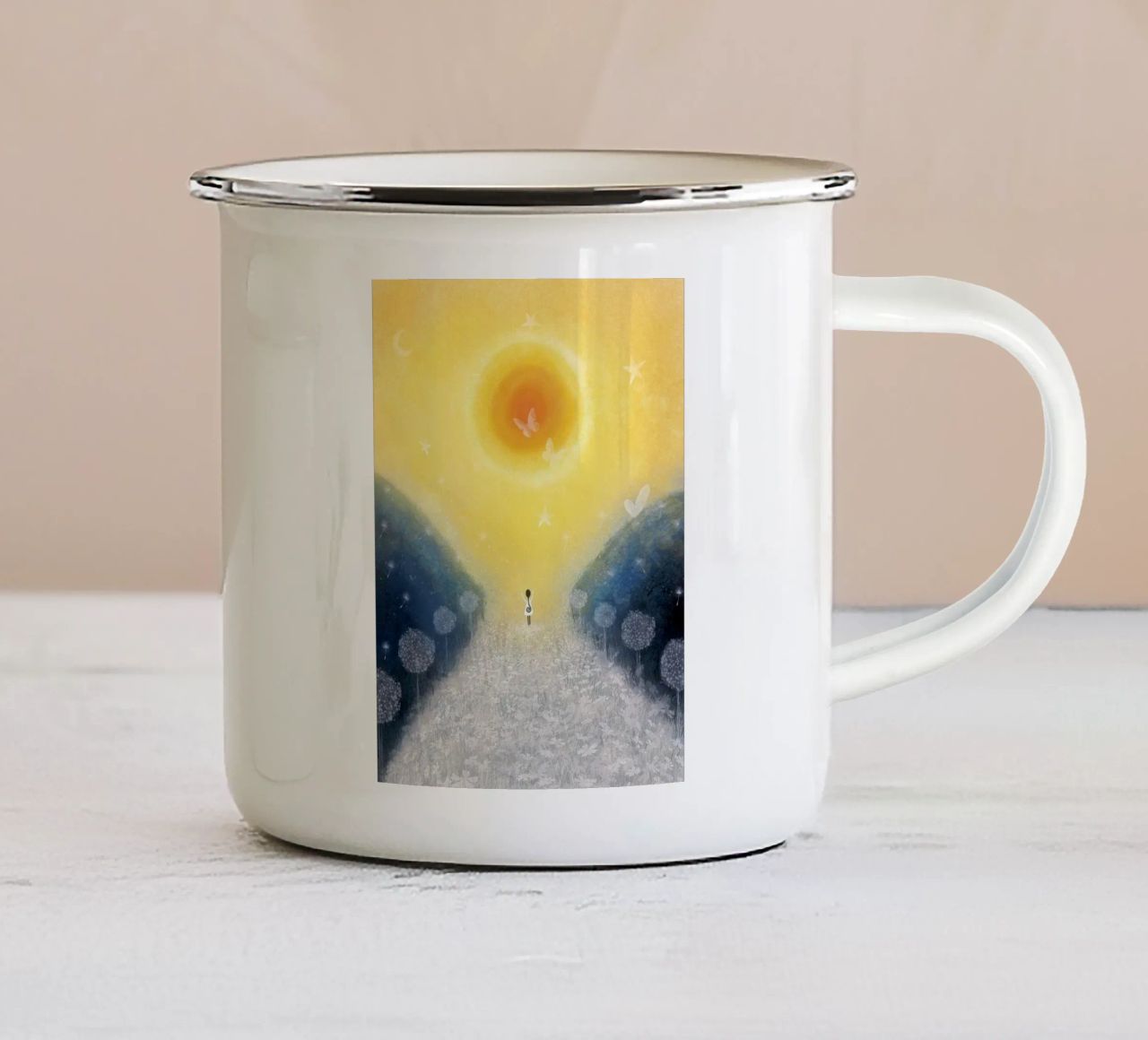 SOLE tazza in smalto da Inge Hauser Illustration
