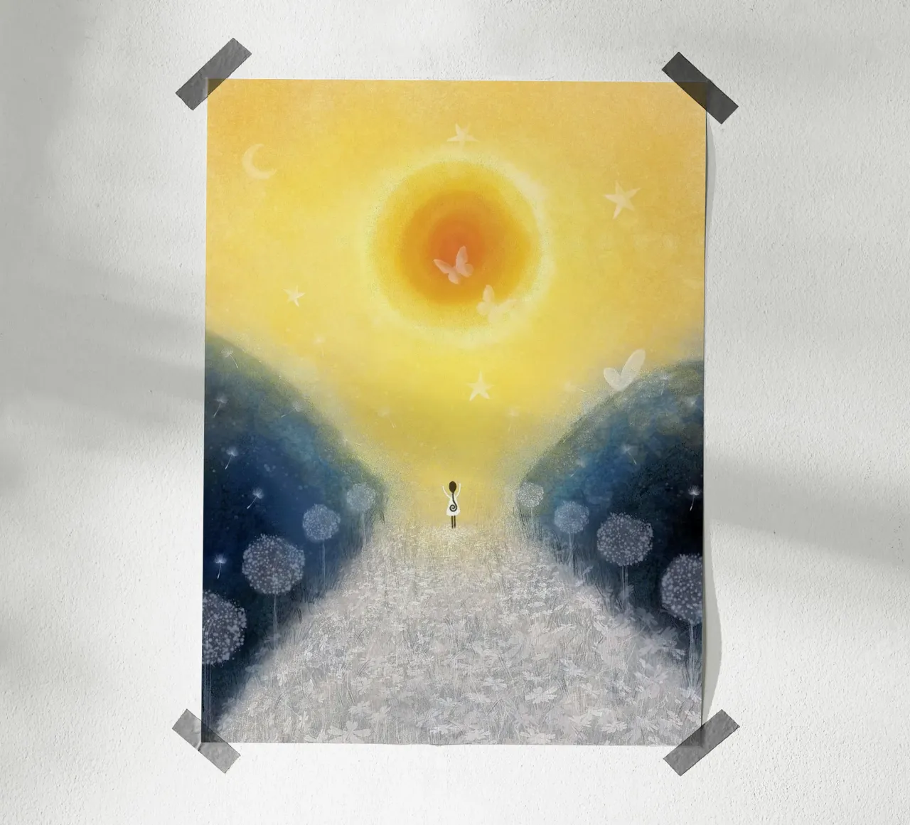 SOLE poster con telaio in plastica da Inge Hauser Illustration