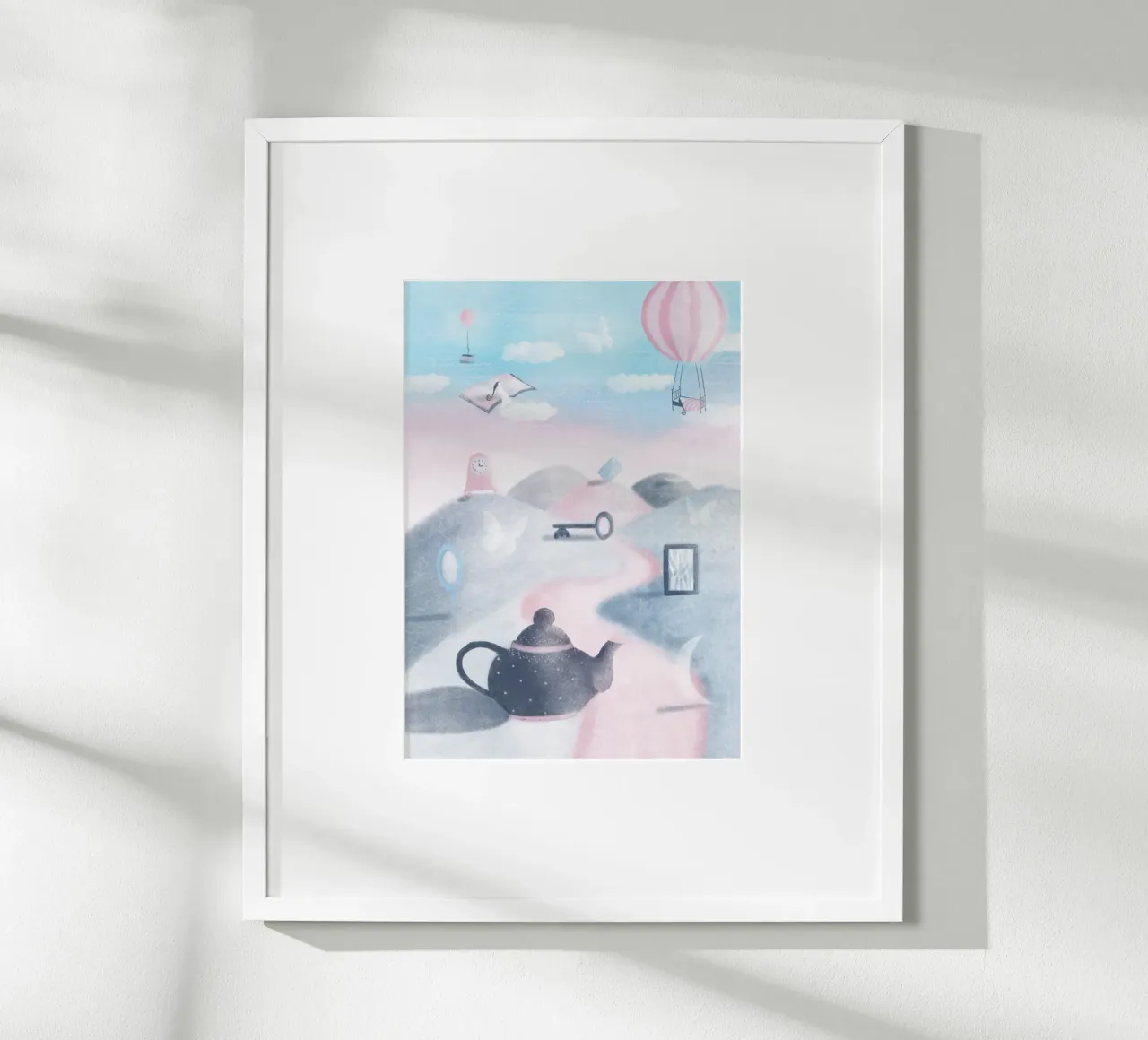 SOGNARE poster con telaio in legno da Inge Hauser Illustration