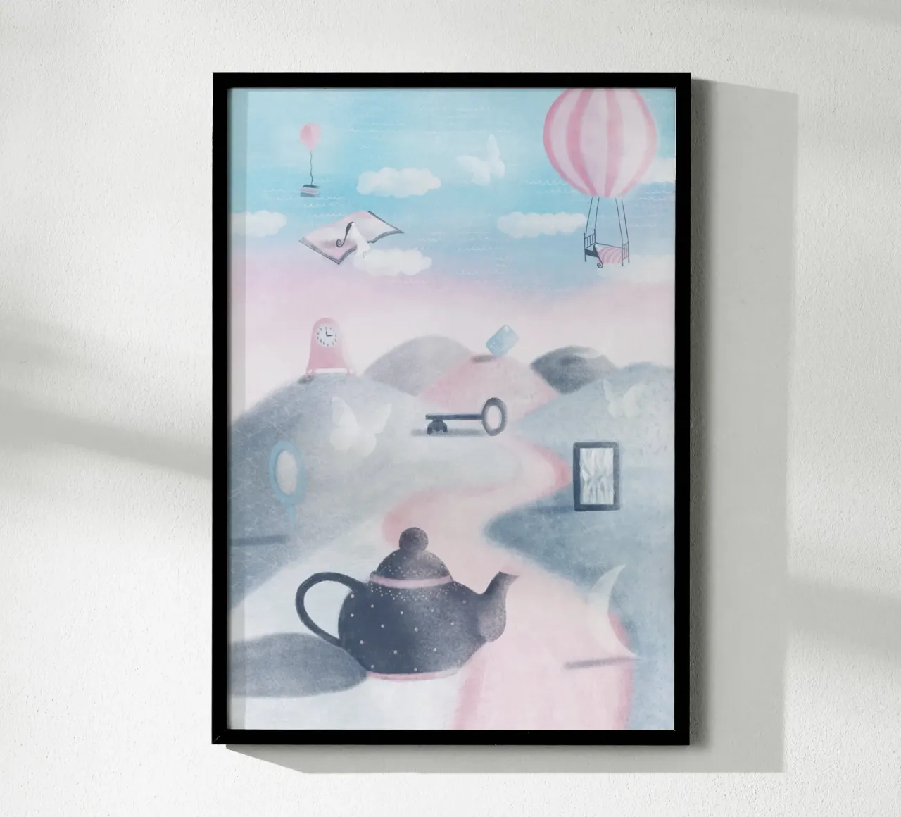 SOGNARE poster con telaio in legno da Inge Hauser Illustration