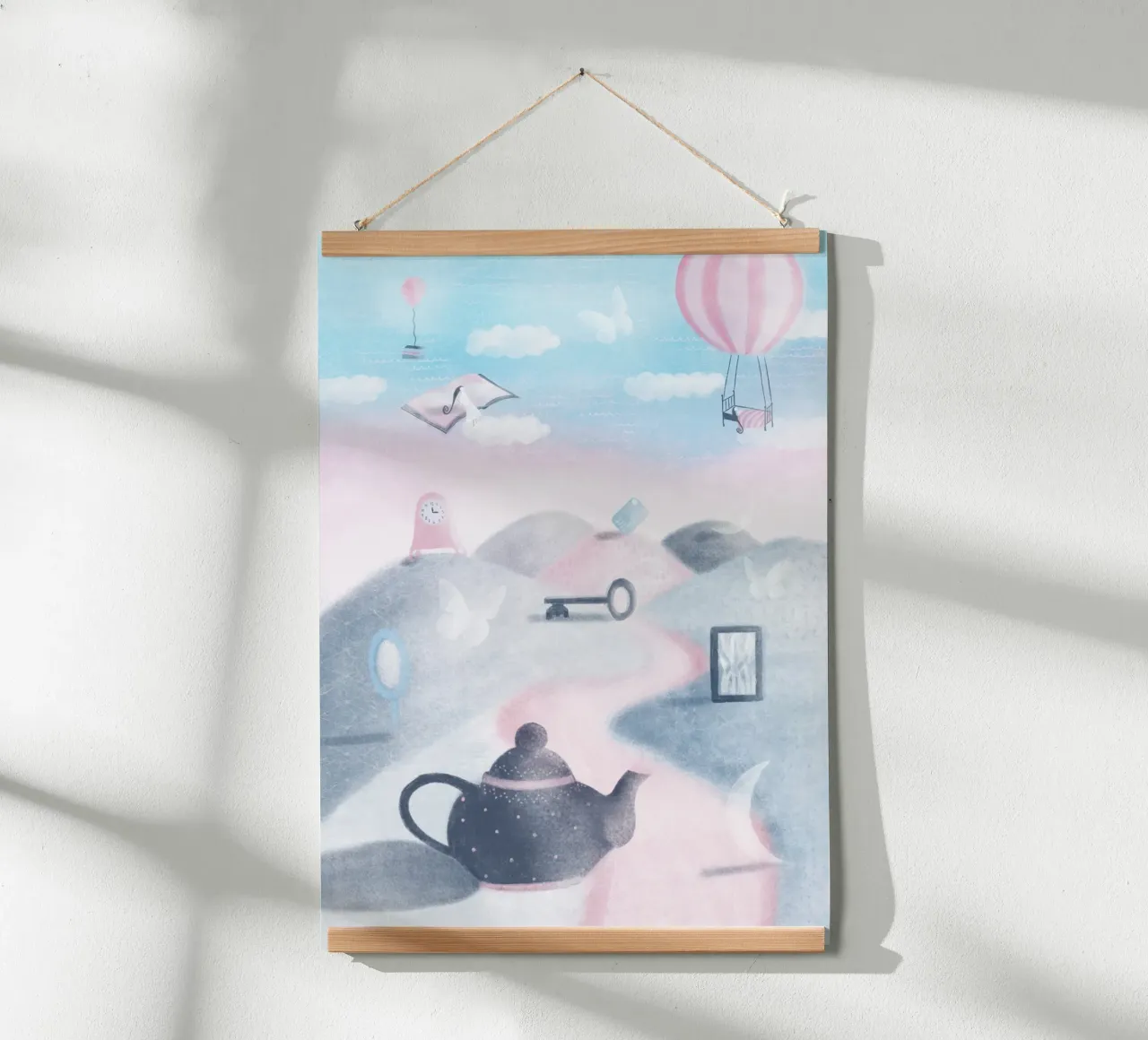 SOGNARE poster con telaio in legno da Inge Hauser Illustration