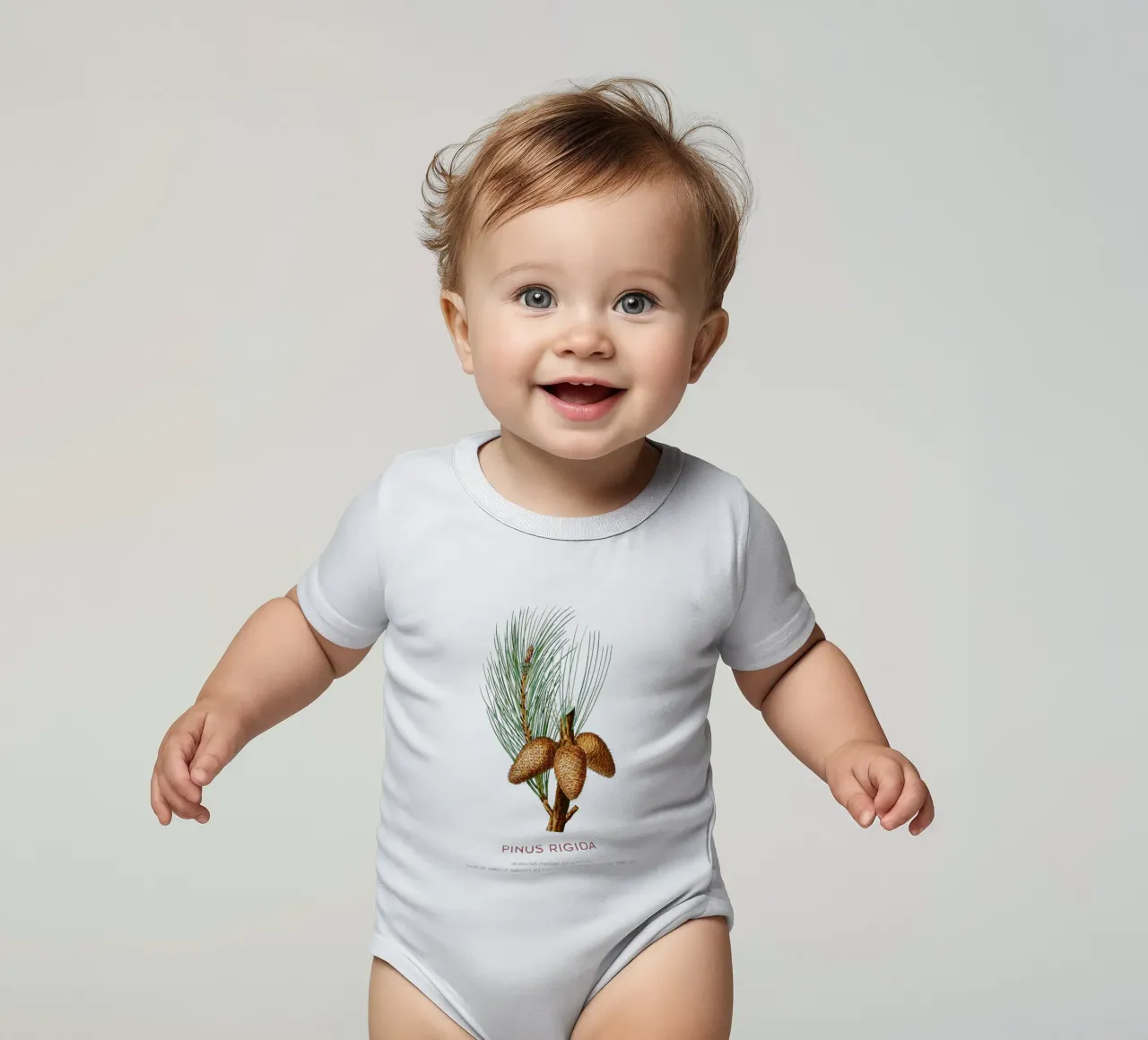 Pechkiefer oder Pinus Rigida Kurzarm Babybody von Vintagrafica