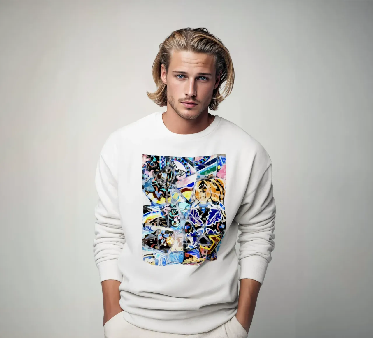 Mosaico di Barcellona 08 felpa da amini54