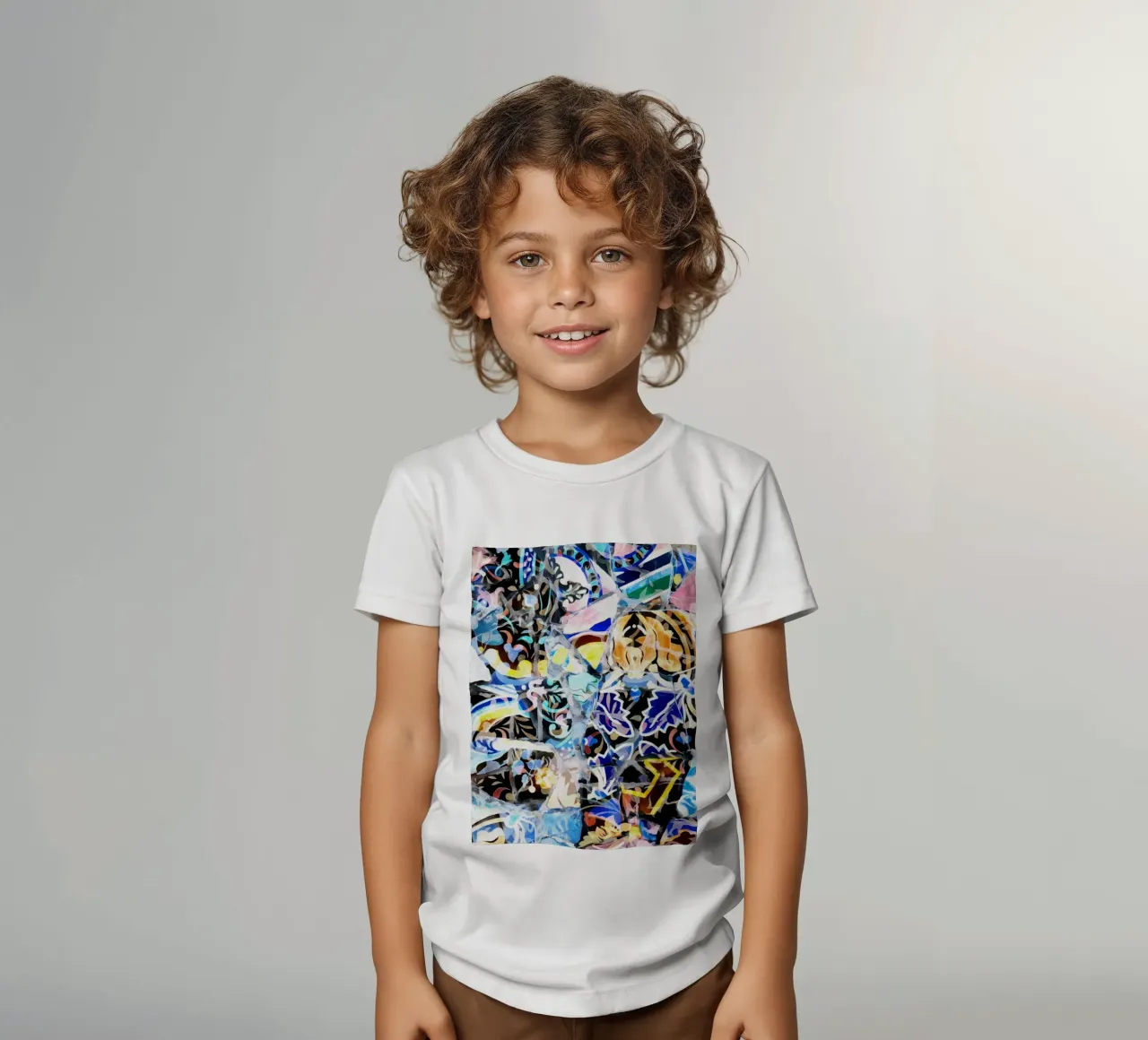 Mosaico di Barcellona 08 t-shirt bambini da amini54