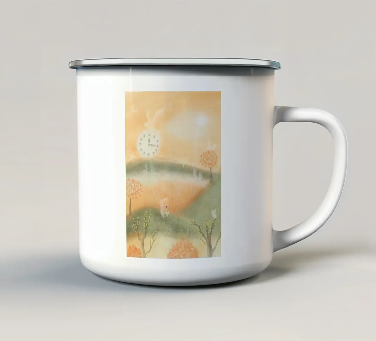 MONDO ARANCIONE tazza in smalto da Inge Hauser Illustration