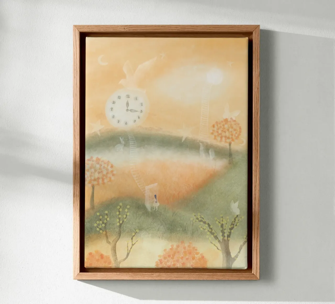 ORANJE WERELD canvas met Baklijst van Inge Hauser Illustration