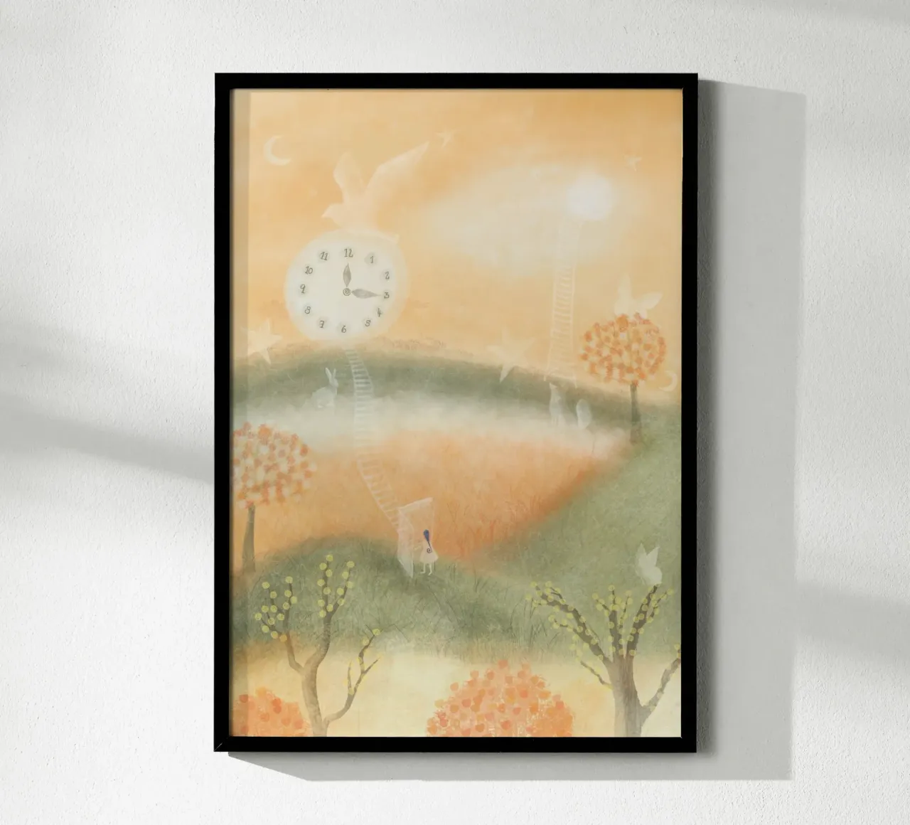 MONDO ARANCIONE poster con telaio in plastica da Inge Hauser Illustration
