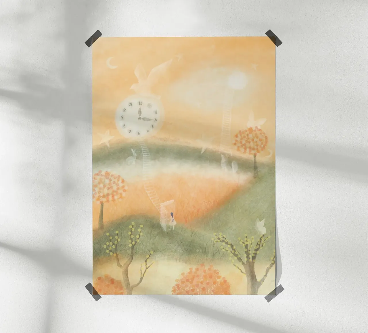 MONDO ARANCIONE poster con telaio in plastica da Inge Hauser Illustration