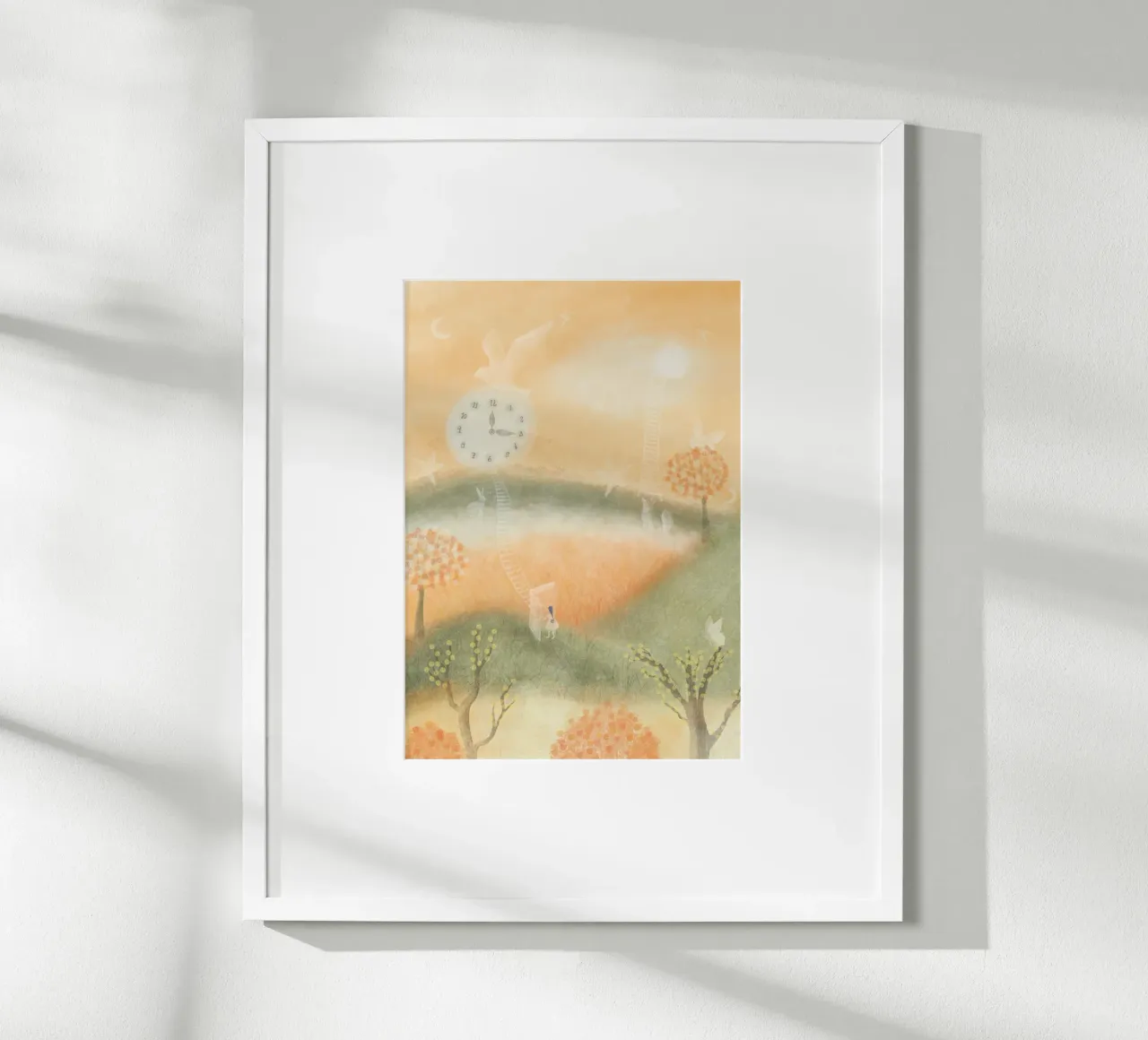 MONDO ARANCIONE poster con telaio in plastica da Inge Hauser Illustration