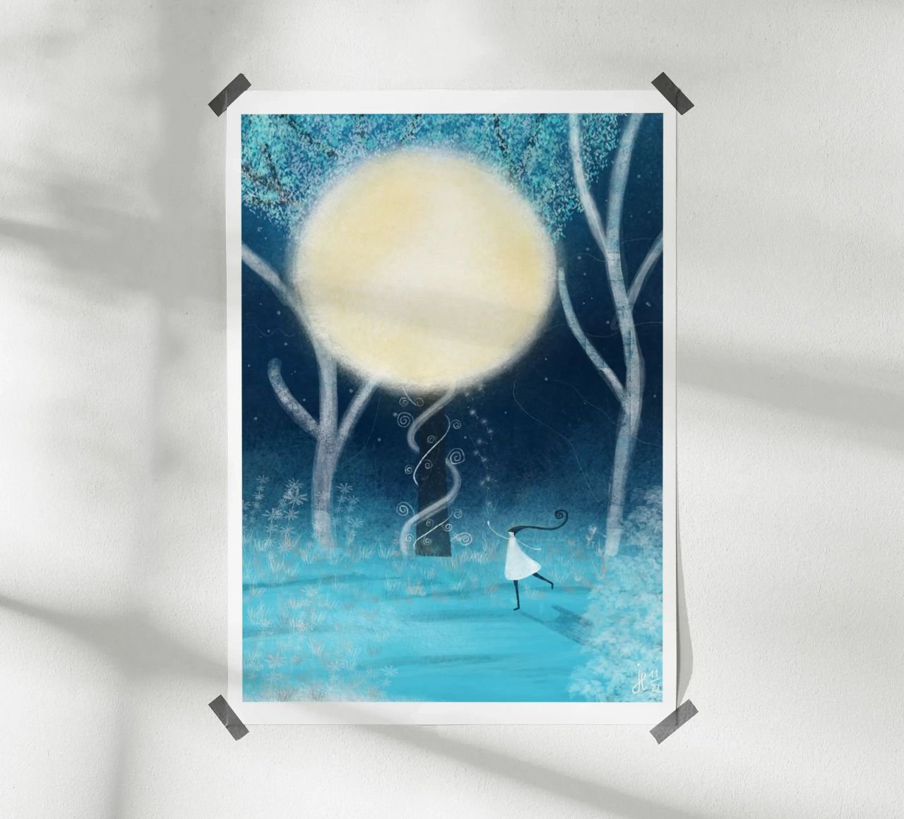 DANSE SOUS LA LUNE poster de Inge Hauser Illustration
