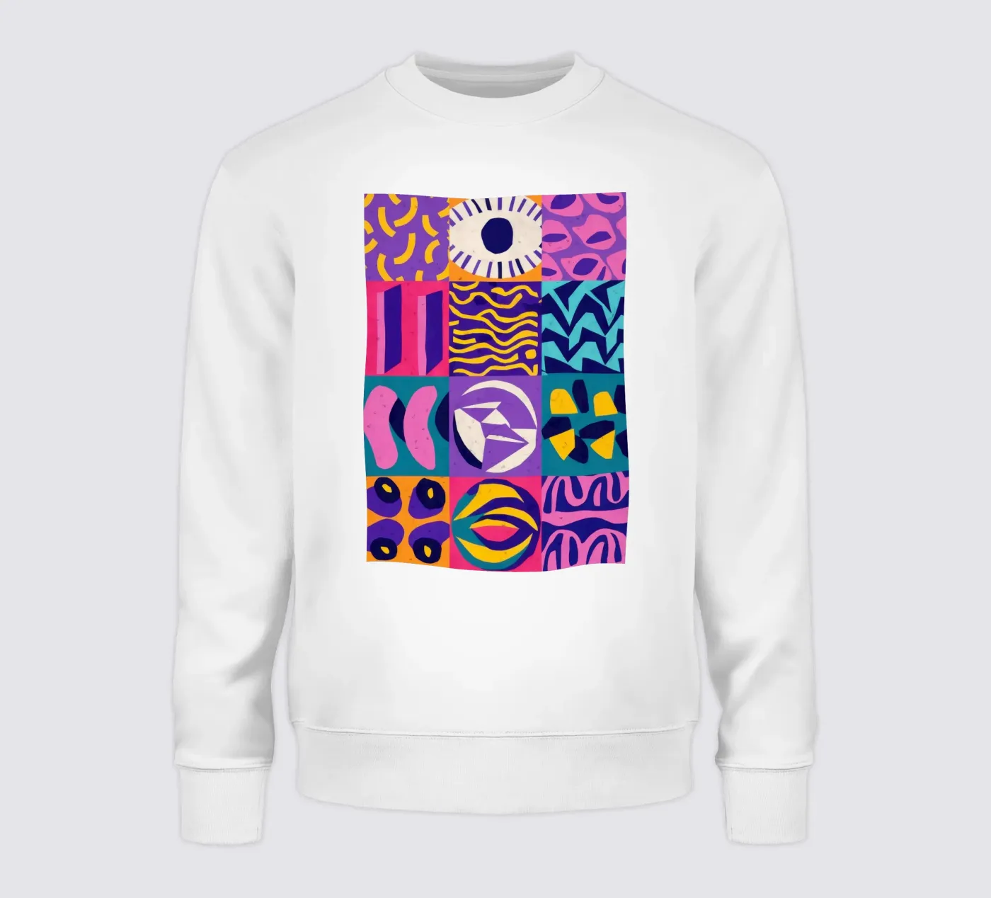 Patchwork geometrico viola felpa da Bring Hues
