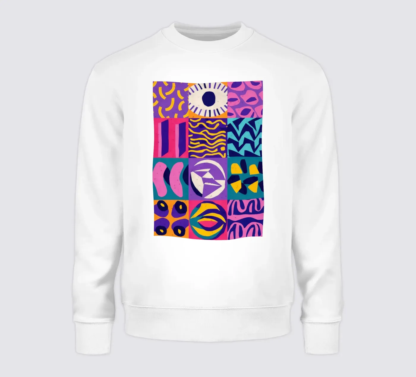Patchwork geometrico viola felpa da Bring Hues