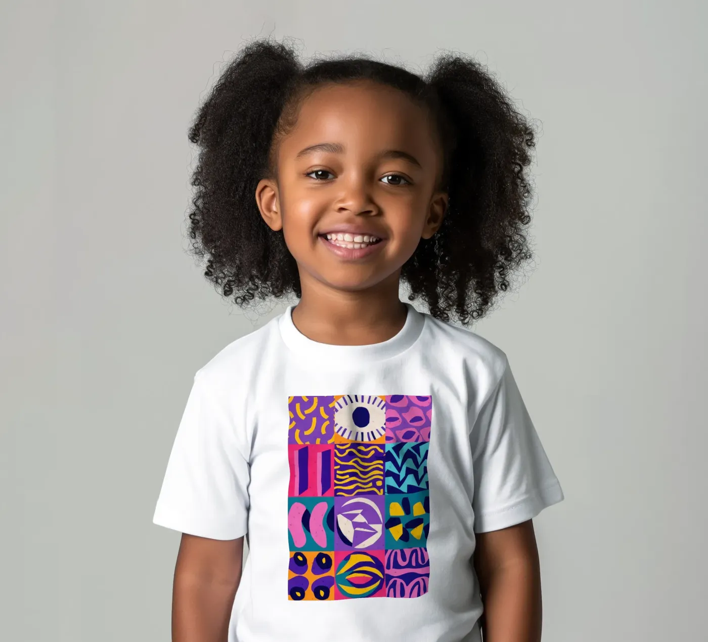 Patchwork geometrico viola t-shirt bambini da Bring Hues