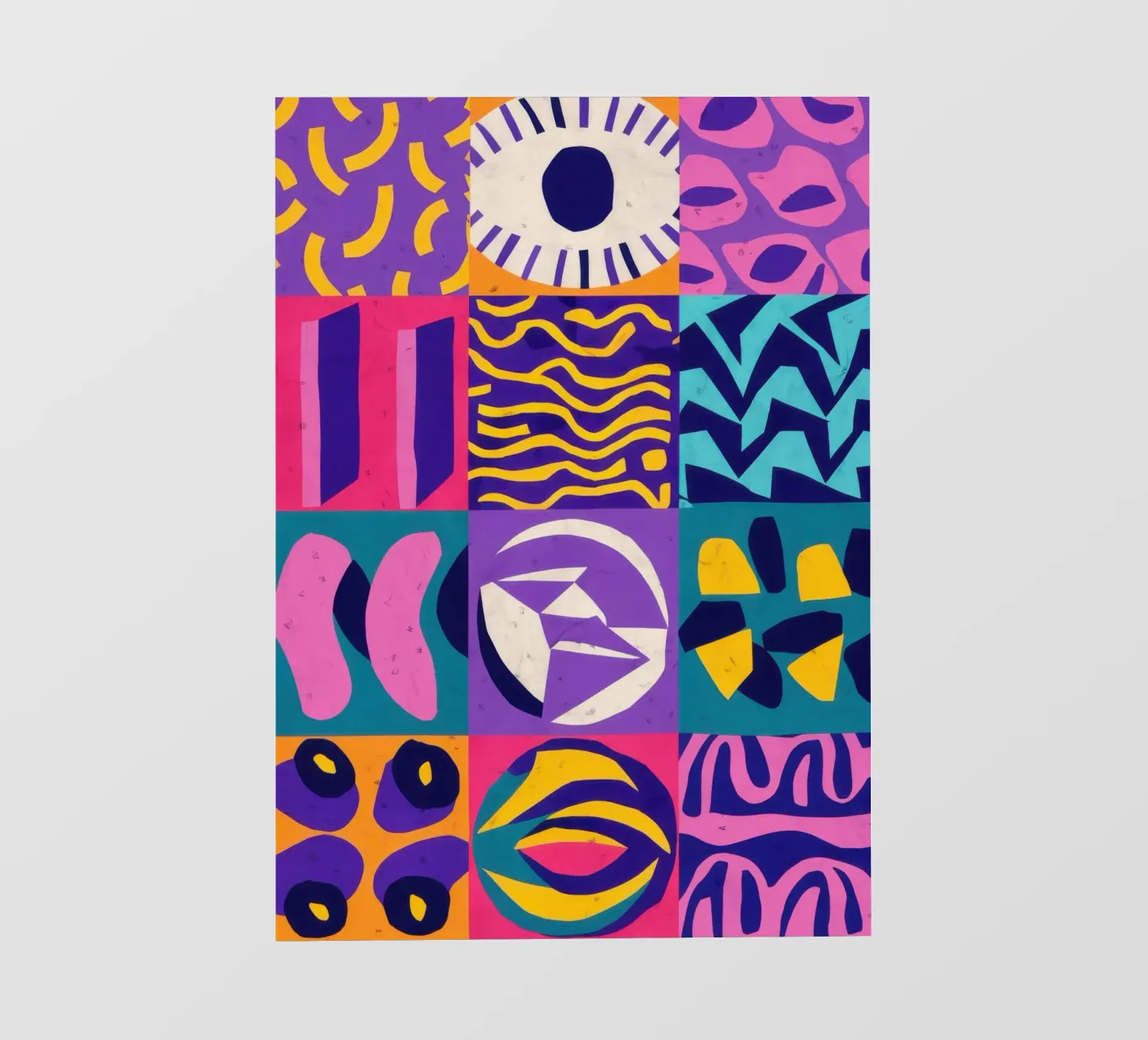 Paars geometrisch patchwork fotobehang van Bring Hues