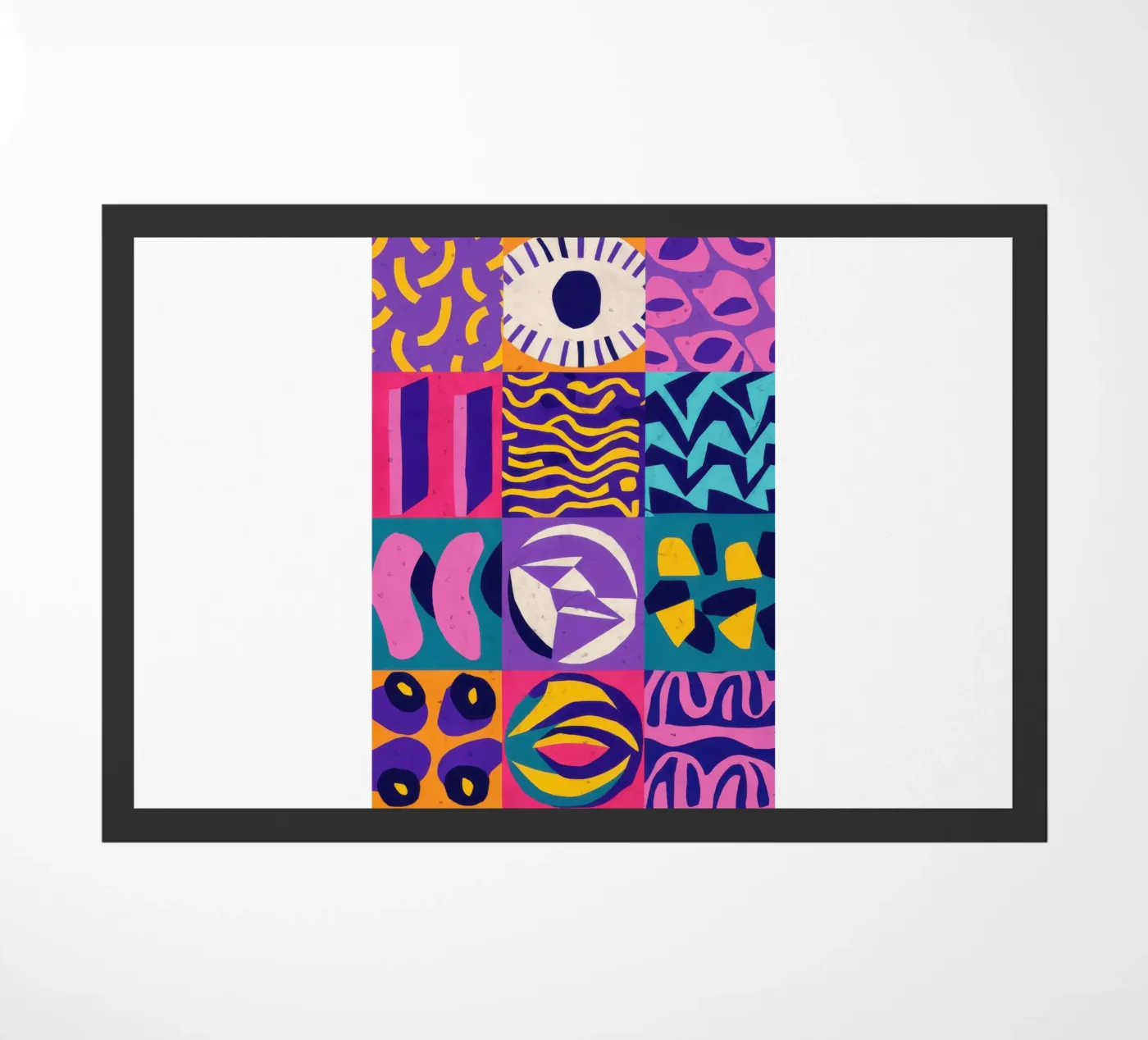 Paars geometrisch patchwork deurmat van Bring Hues