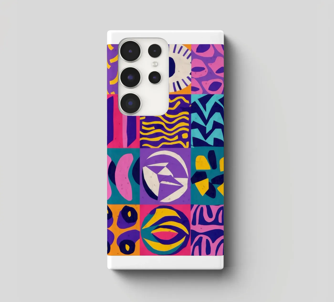 Patchwork geometrico viola cover samsung da Bring Hues