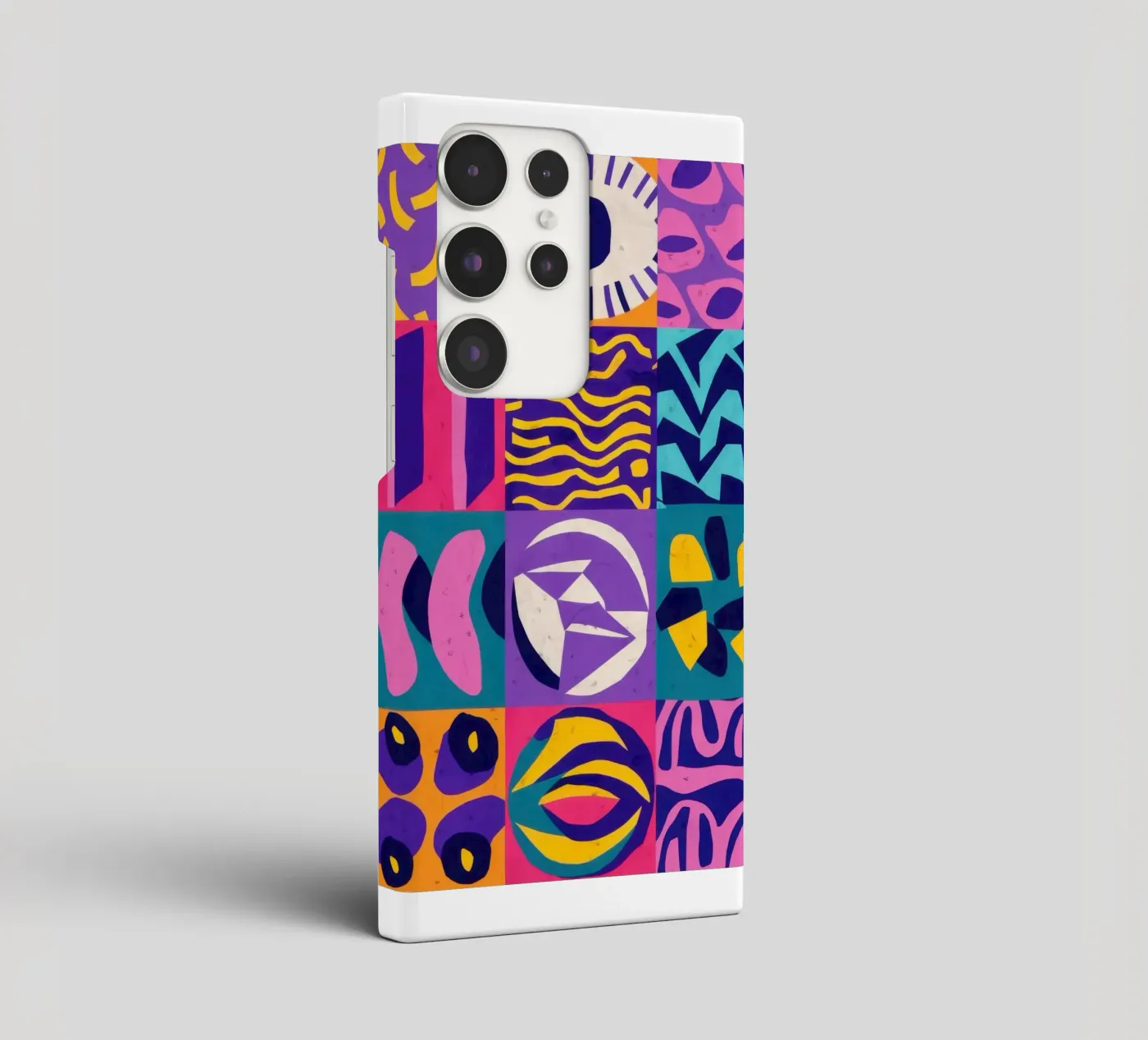 Patchwork geometrico viola cover samsung da Bring Hues