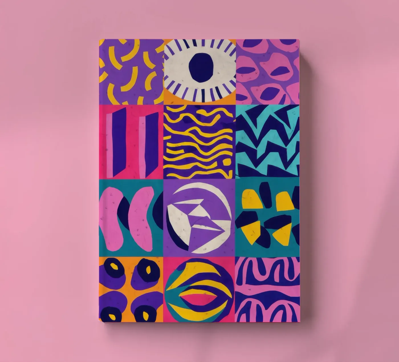 Patchwork geometrico viola quaderno da Bring Hues