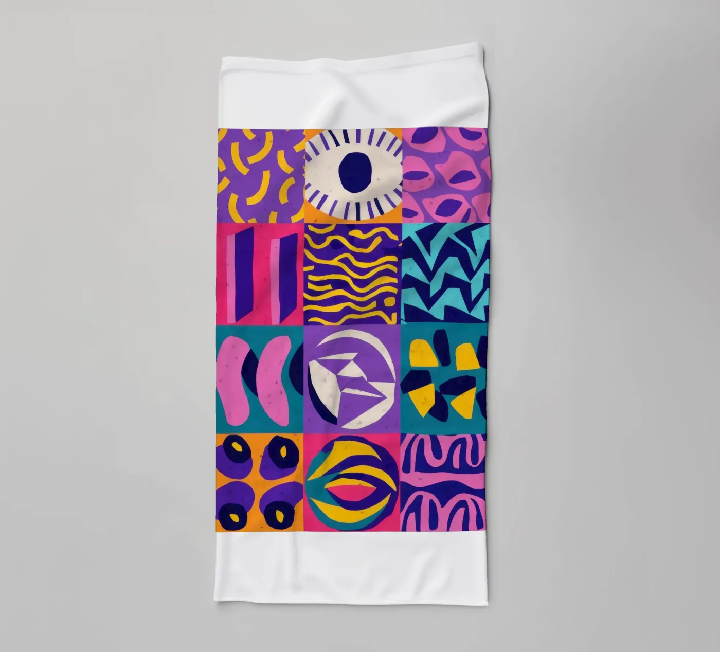 Purple Geometric Patchwork towel by Bring Hues