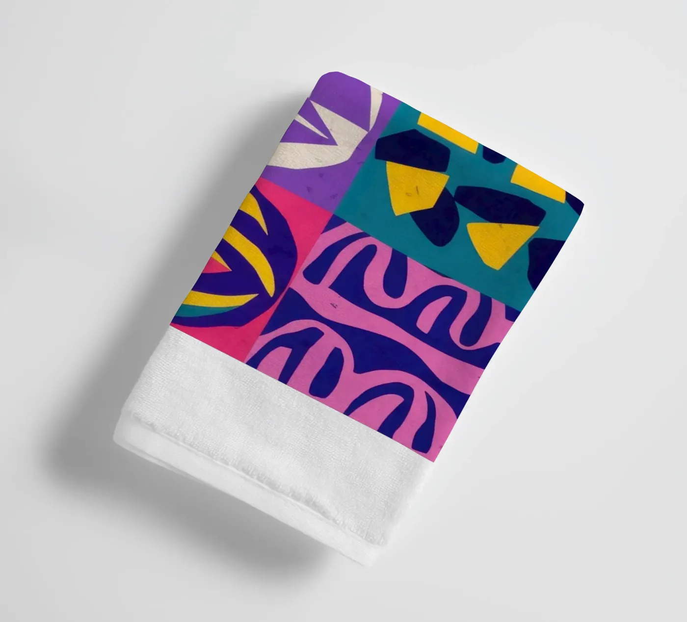 Purple Geometric Patchwork towel by Bring Hues