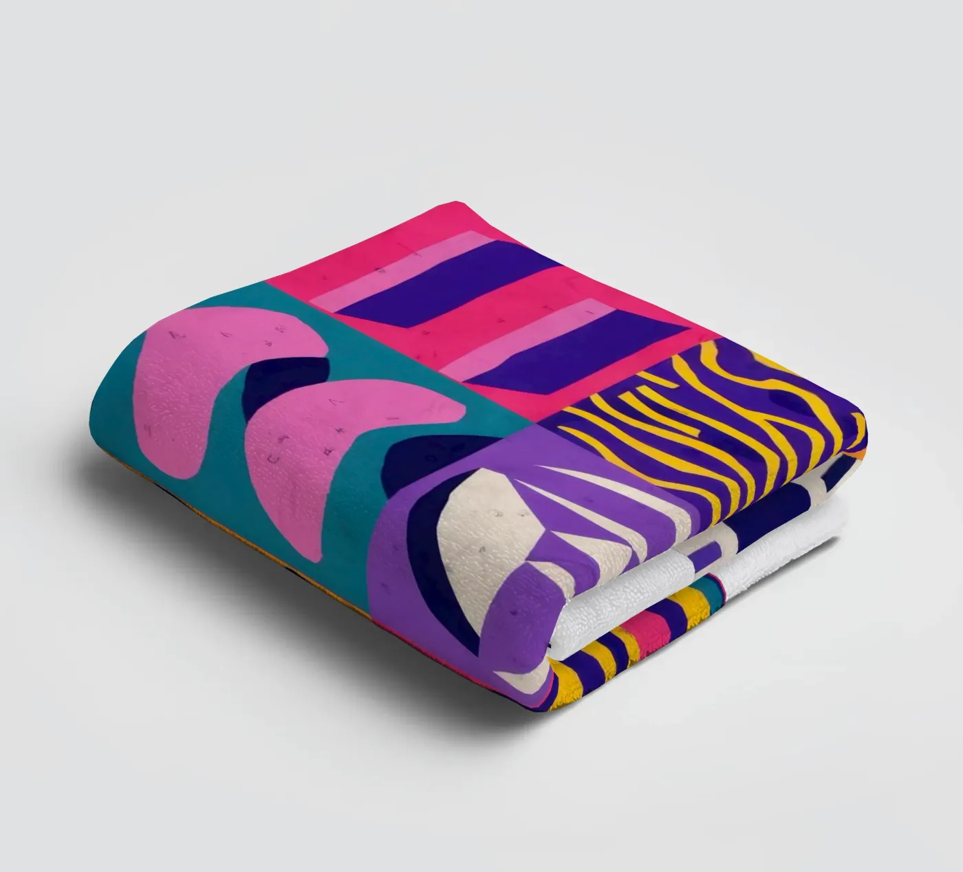 Purple Geometric Patchwork towel by Bring Hues