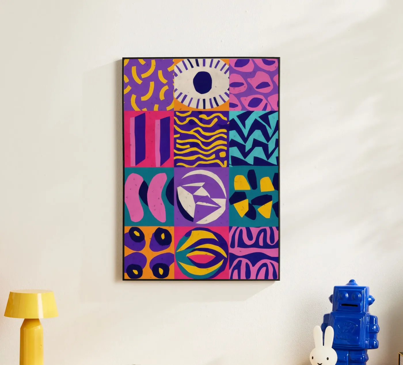 Purple Geometric Patchwork forex plate by Bring Hues