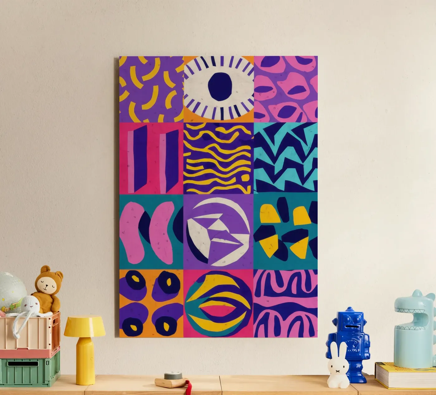 Purple Geometric Patchwork forex plate by Bring Hues