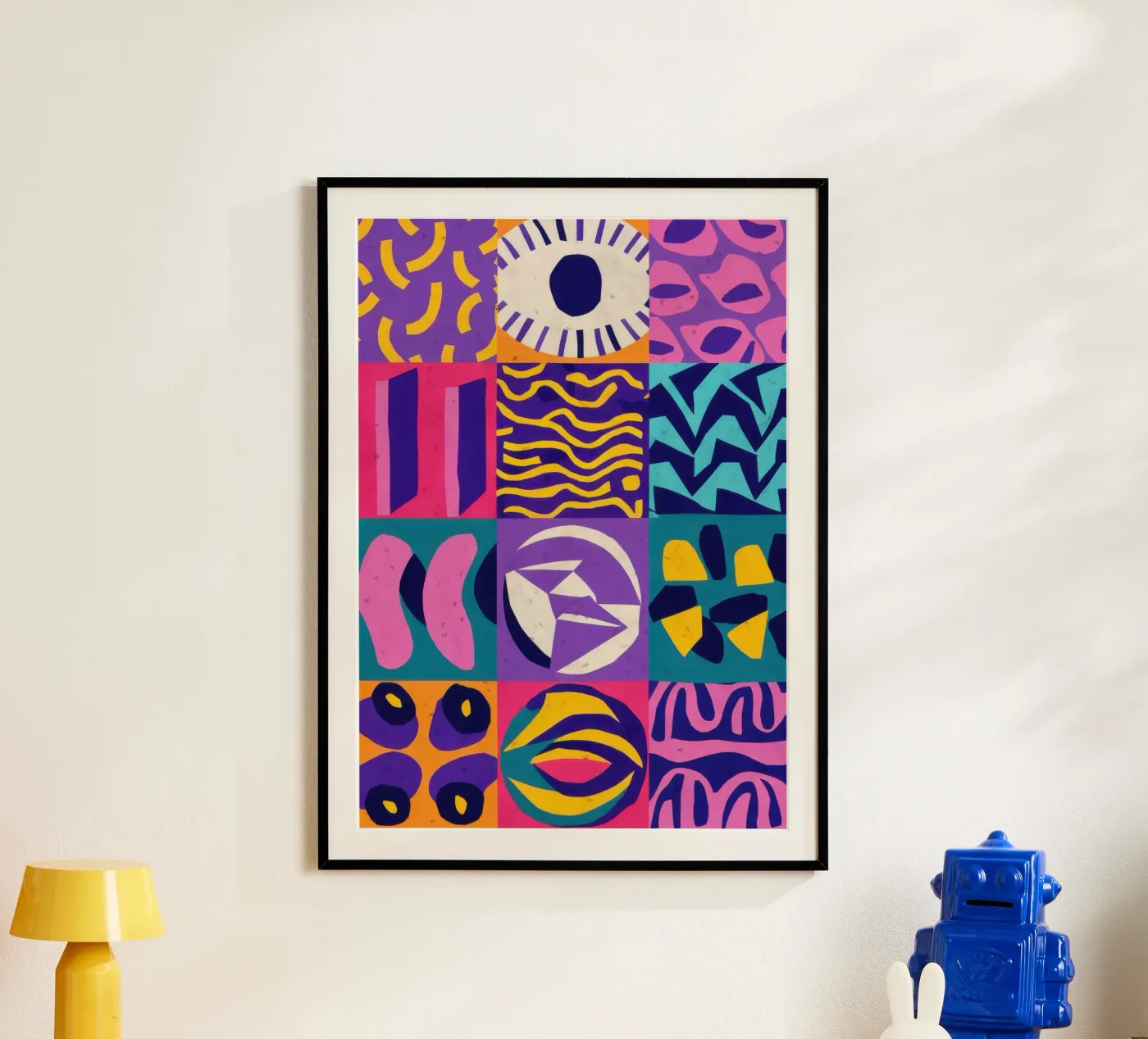 Patchwork géométrique violet poster de Bring Hues