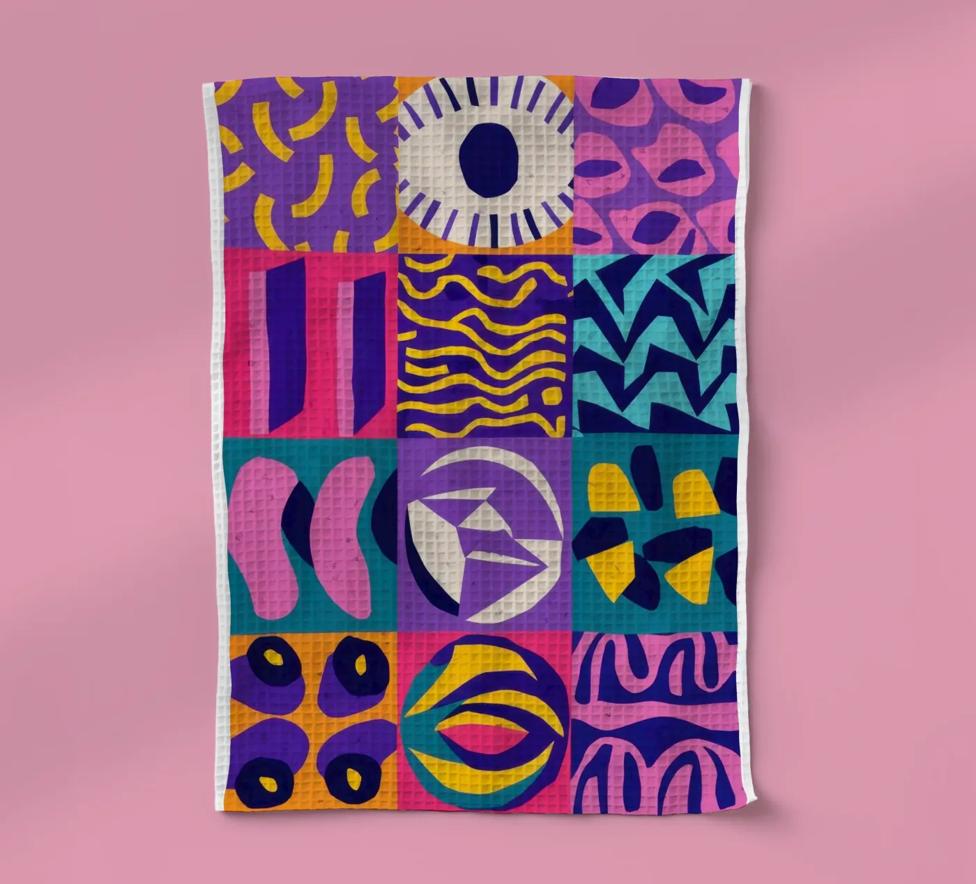 Patchwork géométrique violet torchon de Bring Hues