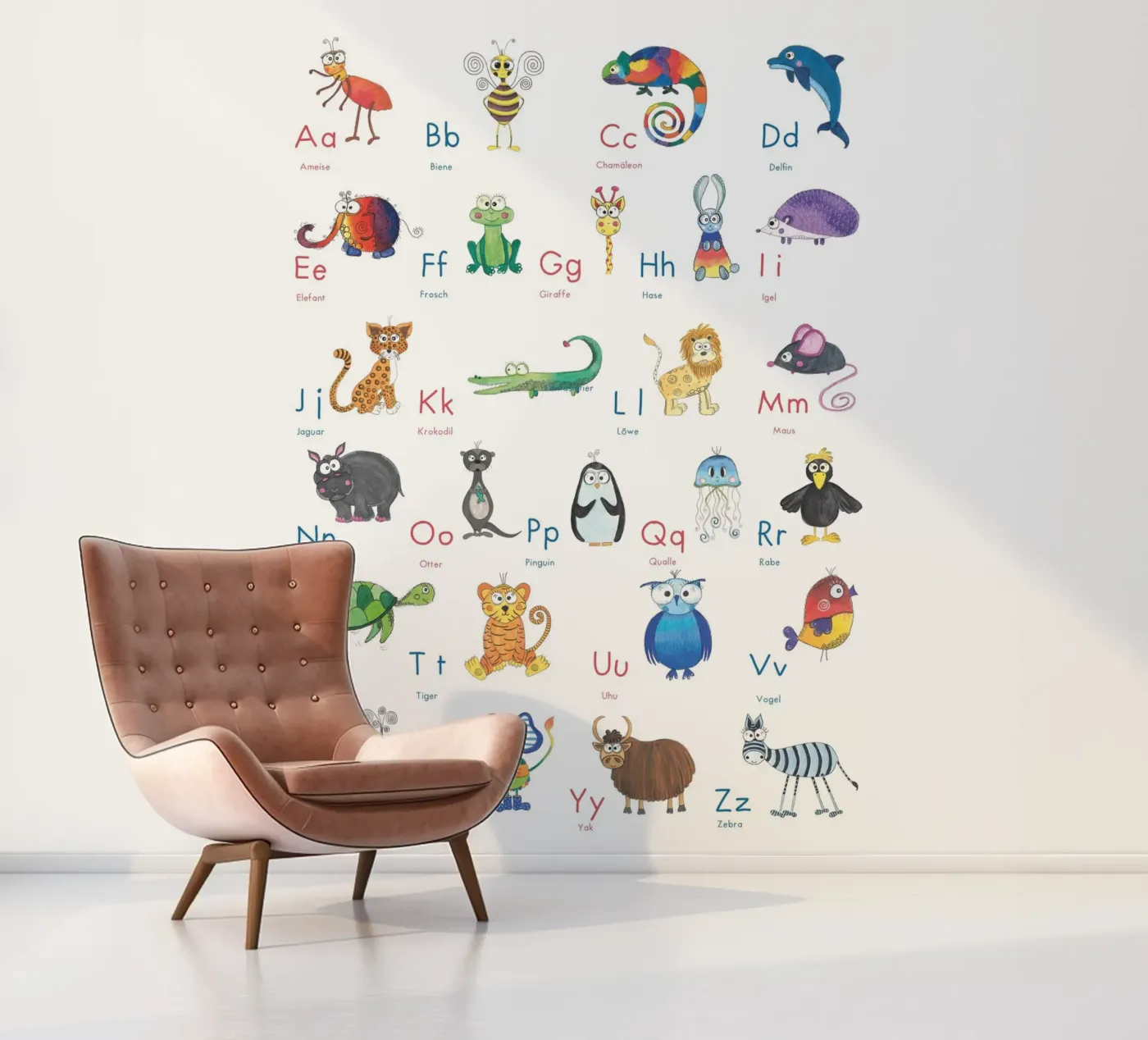 TIER ABC fotobehang van Inge Hauser Illustration