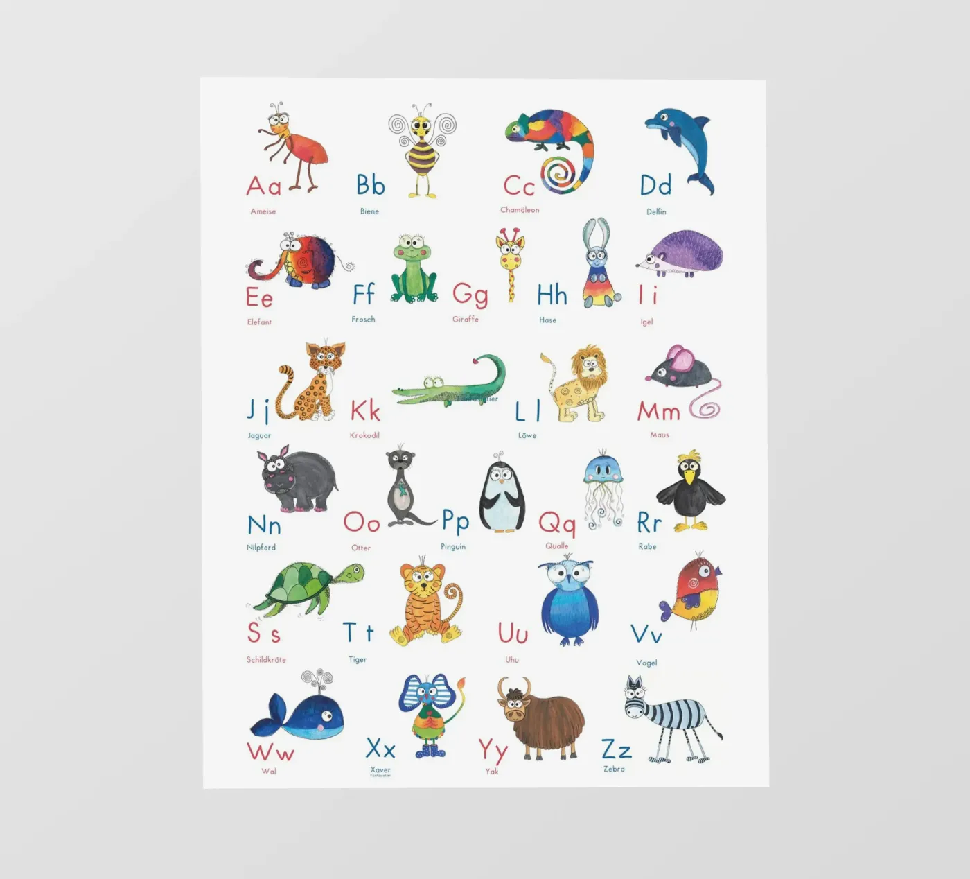 TIER ABC fotobehang van Inge Hauser Illustration