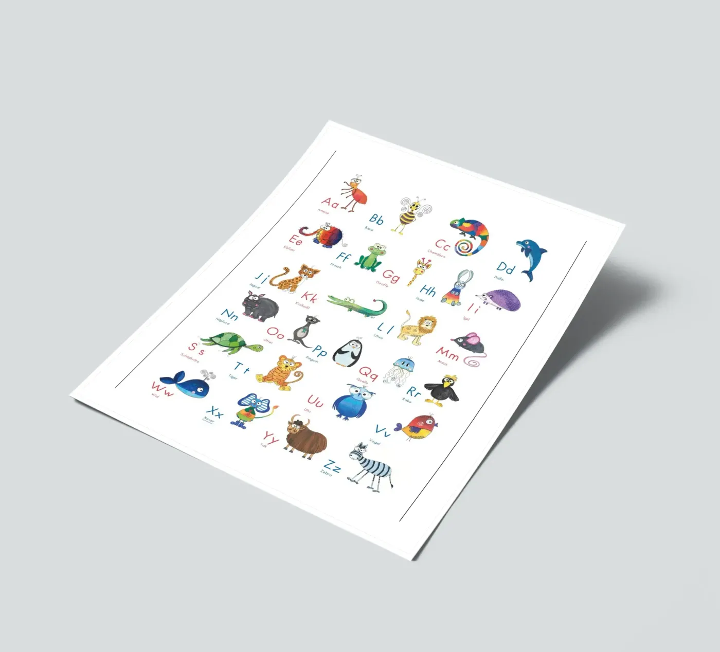TIER ABC sticker sheet by Inge Hauser Illustration