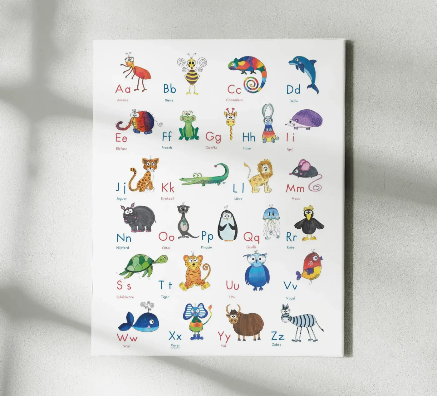 TIER ABC canvas by Inge Hauser Illustration