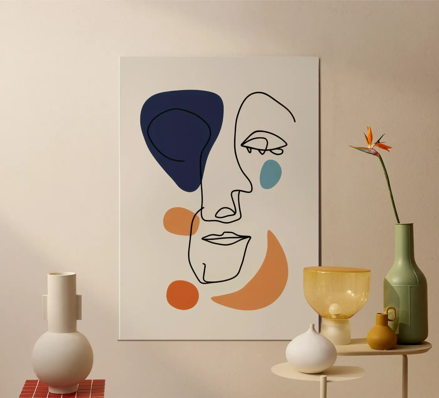Continuous Line Face poster by Bring Hues