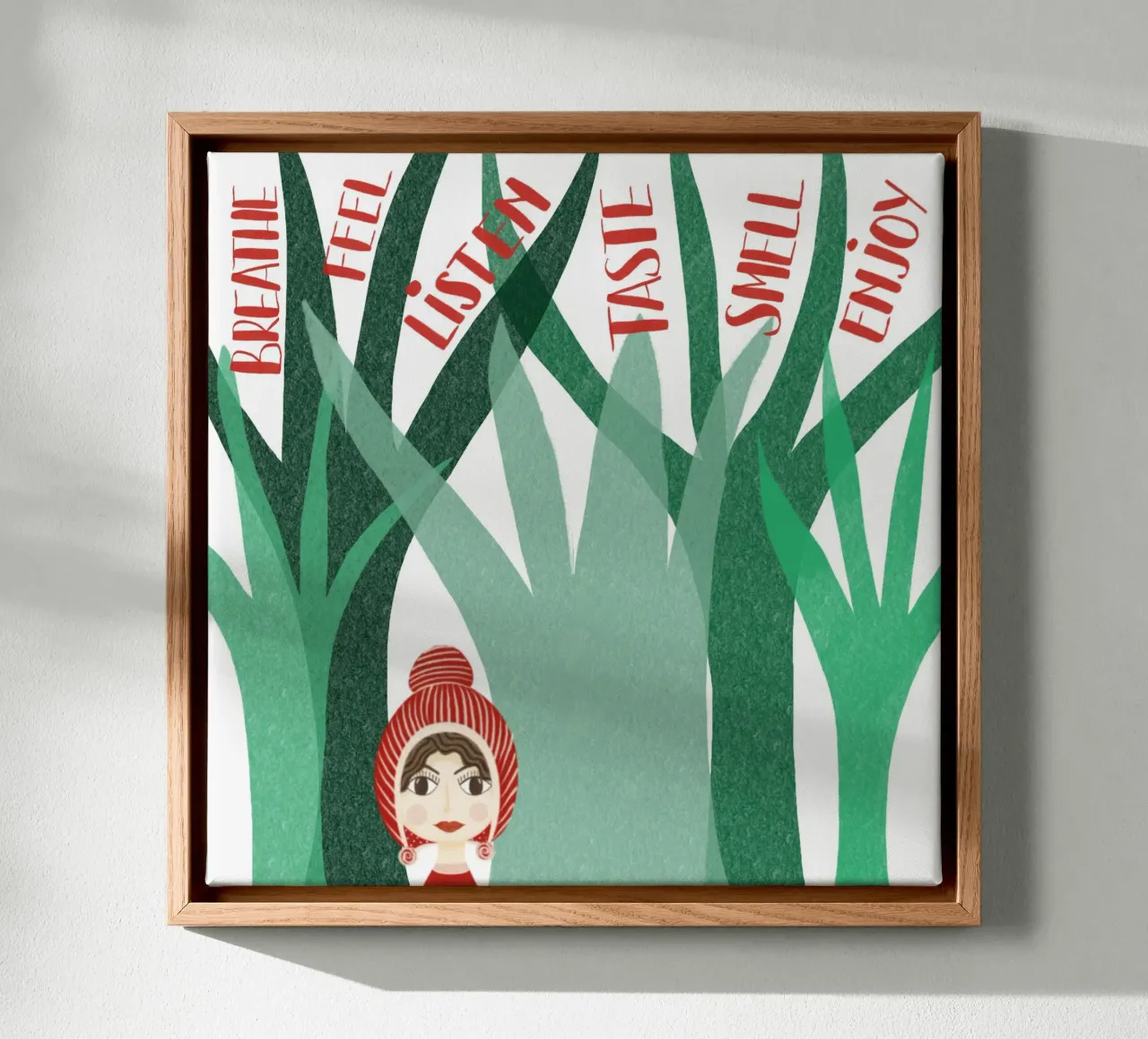 MENTALE GEZONDHEID canvas met Baklijst van Inge Hauser Illustration