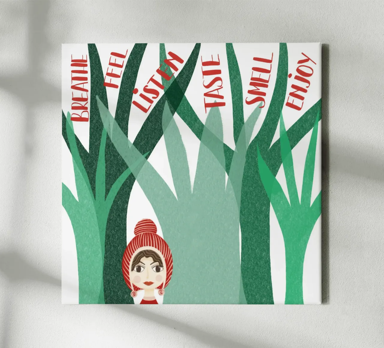 MENTALE GEZONDHEID canvas met Baklijst van Inge Hauser Illustration