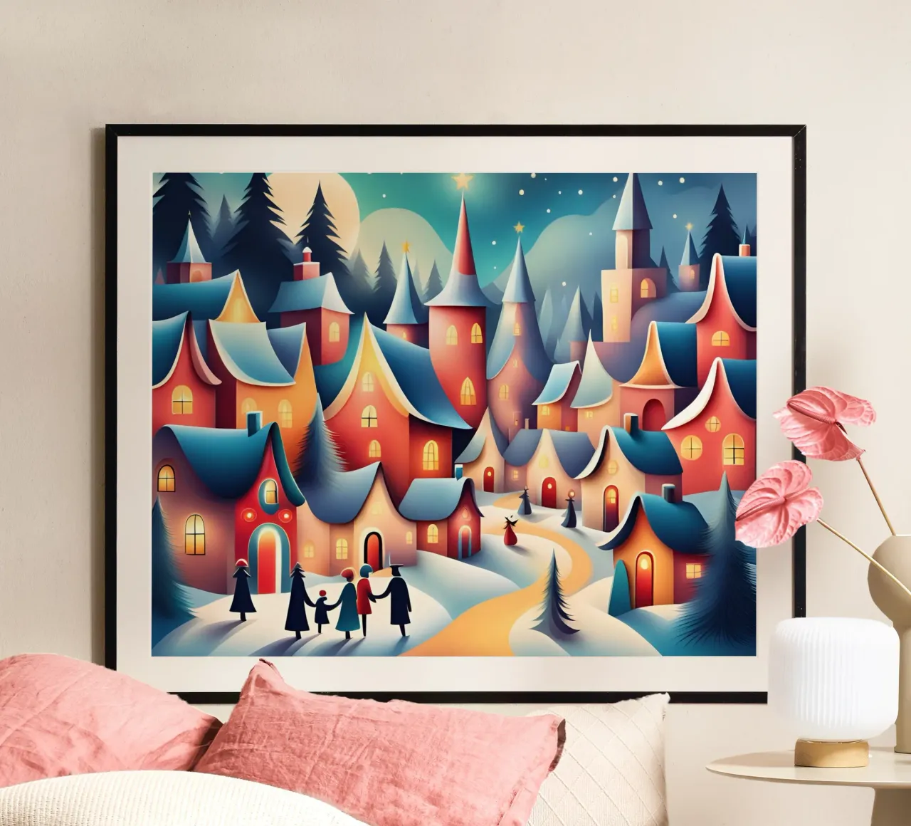 Natale 7 poster con telaio in plastica da Rezh creations