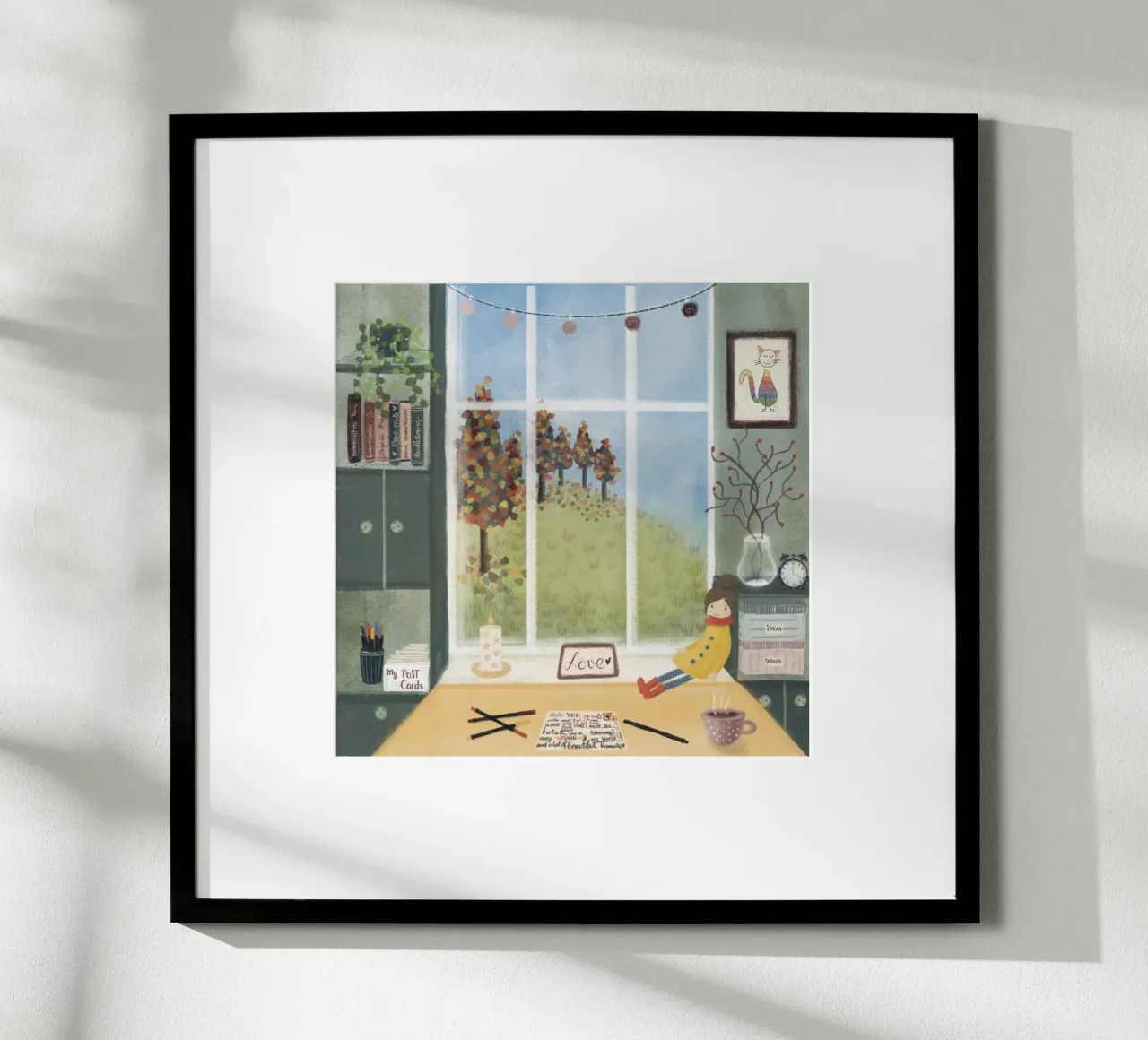CARTOLINA POSTALE D'AMORE poster con telaio in alluminio da Inge Hauser Illustration