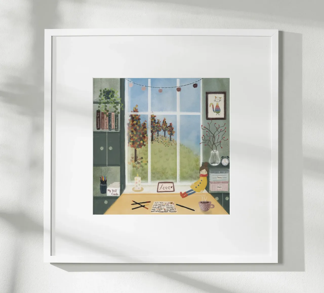 CARTOLINA POSTALE D'AMORE poster con telaio in alluminio da Inge Hauser Illustration