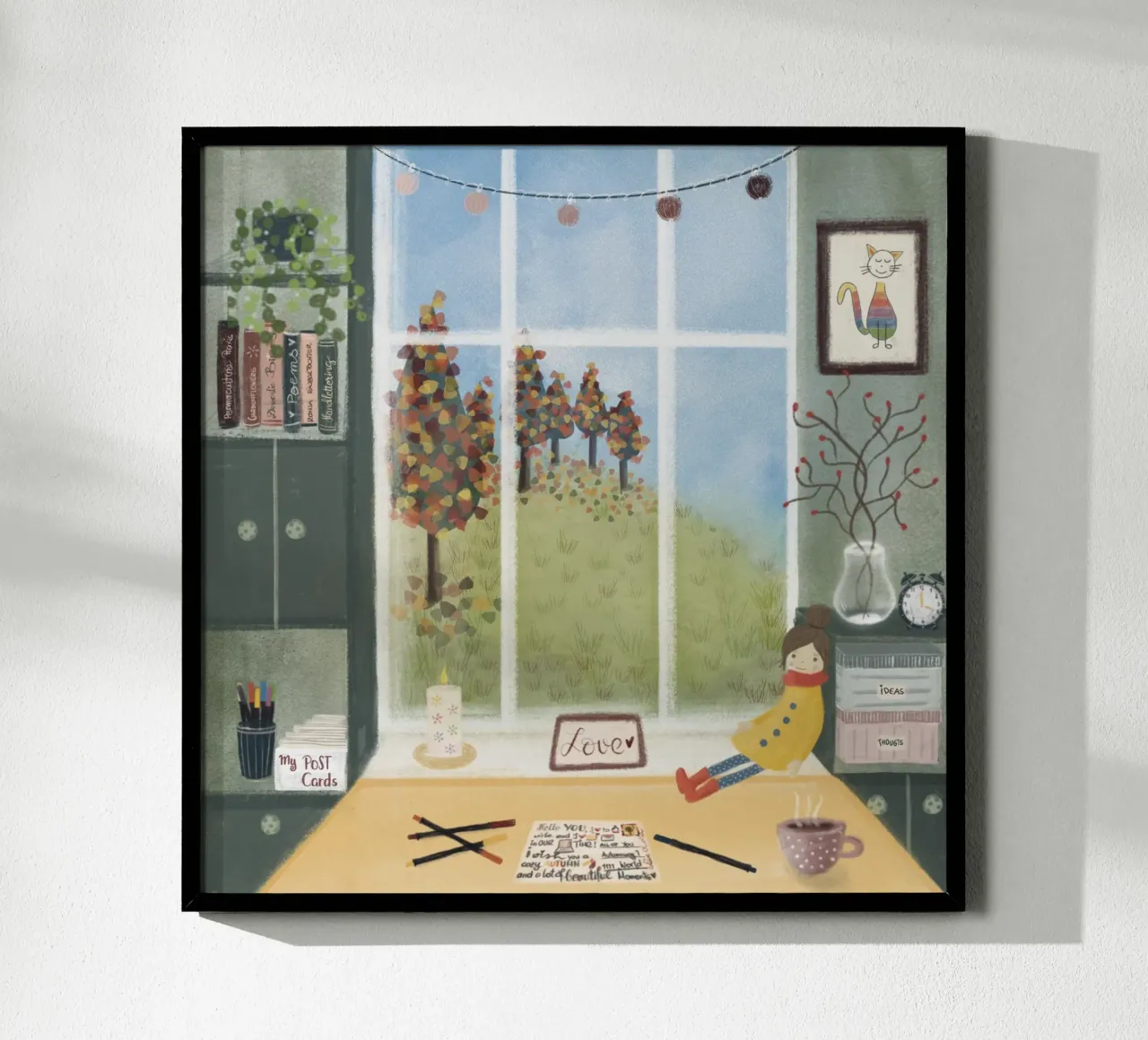 CARTOLINA POSTALE D'AMORE poster con telaio in alluminio da Inge Hauser Illustration