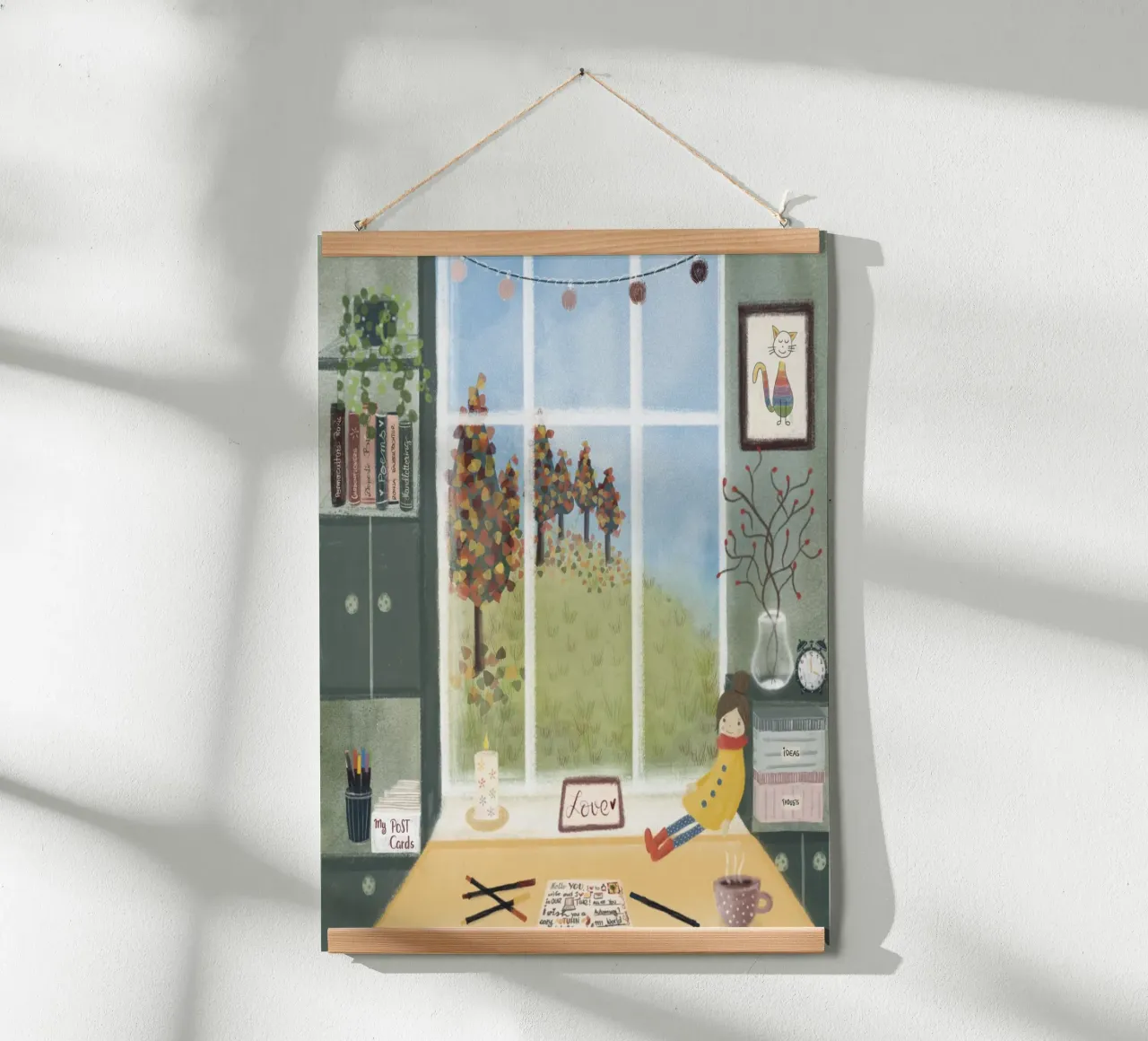 CARTOLINA POSTALE D'AMORE poster con telaio in alluminio da Inge Hauser Illustration