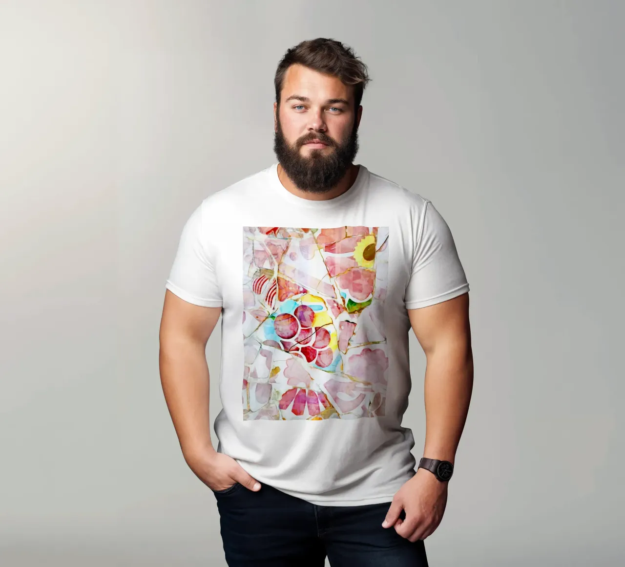 Mosaico di Barcellona 14 t-shirt da amini54